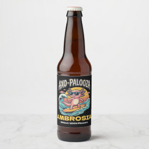 Funny Axo-Palooza 90s Alternative Concert Parody Beer Bottle Label