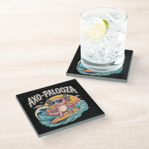 Funny Axo-Palooza 90s Alternative Concert Parody Glass Coaster
