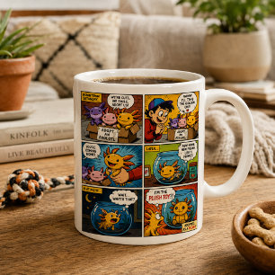 Funny Axolotl Adopted As Plush Toy Comic Coffee Mug