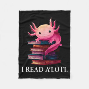 Funny Axolotl Book Lover Librarian Reading Library Fleece Blanket