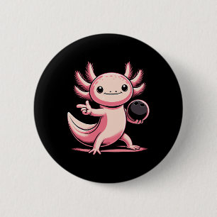 Funny Axolotl Bowling Player Bowler Bowl Sports 6 Cm Round Badge