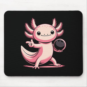 Funny Axolotl Bowling Player Bowler Bowl Sports Mouse Pad