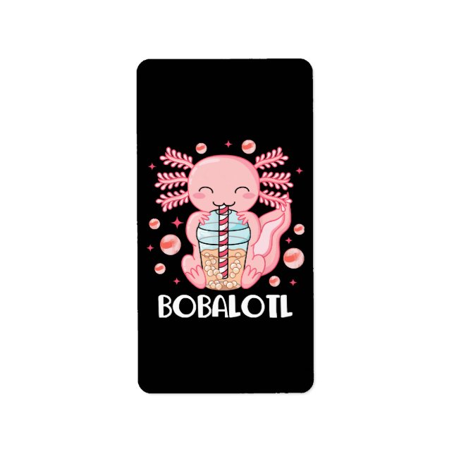 Funny Axolotl Bubble Tea Label (Front)
