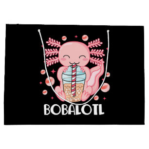 Funny Axolotl Bubble Tea Large Gift Bag