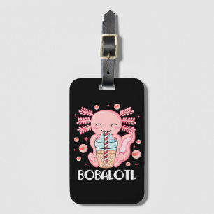 Funny Axolotl Bubble Tea Luggage Tag