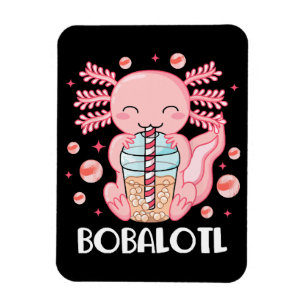 Funny Axolotl Bubble Tea Magnet