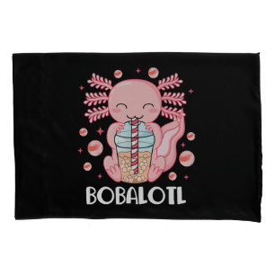 Funny Axolotl Bubble Tea Pillowcase