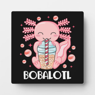 Funny Axolotl Bubble Tea Plaque