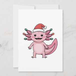 Funny Axolotl Christmas Santa Hat Xmas Outfit Announcement