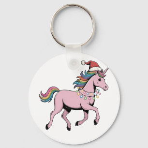 Funny Axolotl Christmas Santa Hat Xmas Outfit Key Ring