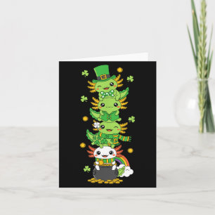 Funny Axolotl Clover St Patricks Day Womens Mens Card