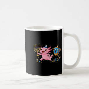 Funny Axolotl Dreidel Menorah Hanukkah Kids Womens Coffee Mug