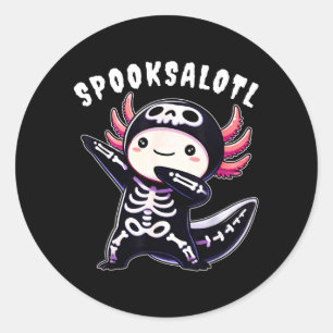 Funny Axolotl Halloween Shirt for Kids Boys Girls Classic Round Sticker