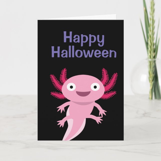 Funny Axolotl Illustration Card (Front)