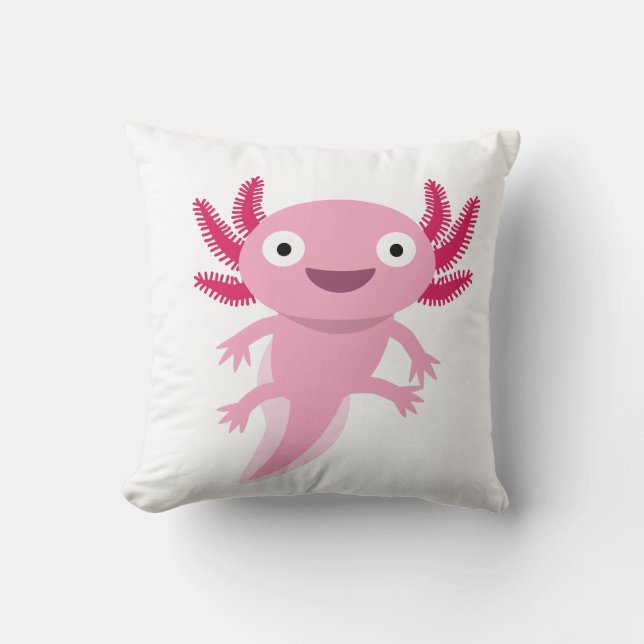 Funny Axolotl Illustration Cushion (Front)