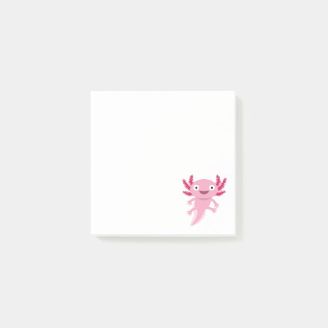 Funny Axolotl Illustration Post-it Notes (Front)