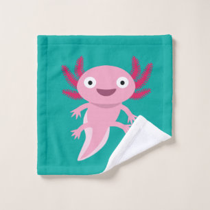 Funny Axolotl Illustration Wash Cloth