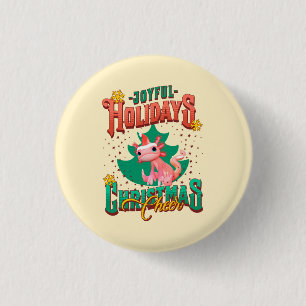 Funny Axolotl Joyful Holidays Christmas Cheers 3 Cm Round Badge