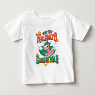 Funny Axolotl Joyful Holidays Christmas Cheers Baby T-Shirt