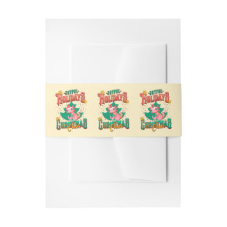 Funny Axolotl Joyful Holidays Christmas Cheers Invitation Belly Band