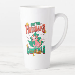 Funny Axolotl Joyful Holidays Christmas Cheers Latte Mug