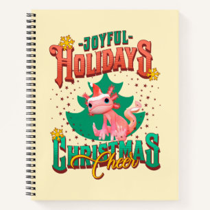 Funny Axolotl Joyful Holidays Christmas Cheers Notebook