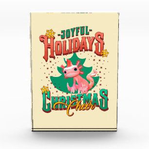 Funny Axolotl Joyful Holidays Christmas Cheers Photo Block