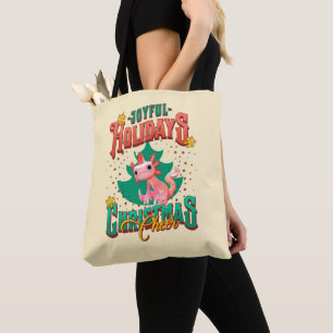 Funny Axolotl Joyful Holidays Christmas Cheers Tote Bag