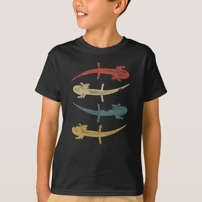 Funny Axolotl Lover 80s Style Retro Distressed T-Shirt (Front)