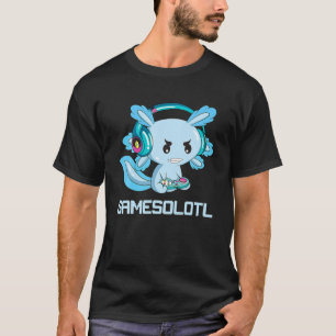 Funny Axolotl Lover Gamesalotl Gaming Axolotl Kids T-Shirt