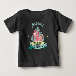 Funny Axolotl Merry Christmas Baby T-Shirt
