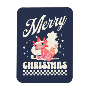 Funny Axolotl Merry Christmas Magnet