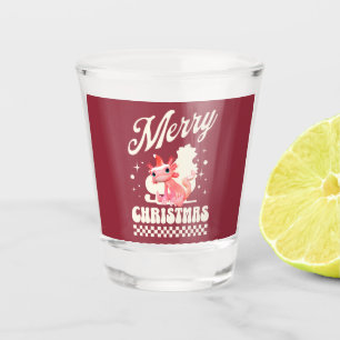 Funny Axolotl Merry Christmas Mug Shot Glass