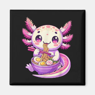 Funny Axolotl Noodle Anime Kawaii Axolotl Eating R Magnet