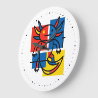 Funny Axolotl Piet Mondrian Abstract Art Pattern