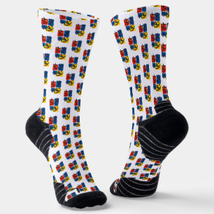 Funny Axolotl Piet Mondrian Abstract Art Pattern Socks