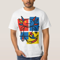 Funny Axolotl Piet Mondrian Abstract Art Pattern