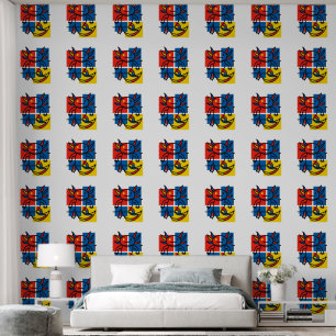 Funny Axolotl Piet Mondrian Abstract Art Pattern Wallpaper