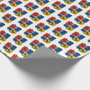 Funny Axolotl Piet Mondrian Abstract Art Pattern Wrapping Paper