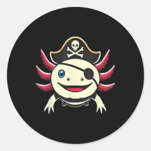 Funny Axolotl Pirate Cute Halloween Costume Tee Ad Classic Round Sticker