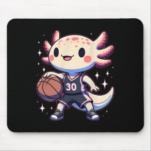 Funny Axolotl Sketll Player Boys Girls Mouse Pad