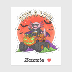 Funny Axolotl Vampire Halloween Monster Truck