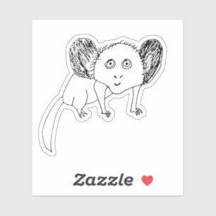 Funny Aye Aye Sticker - Badly Drawn Animal Gift