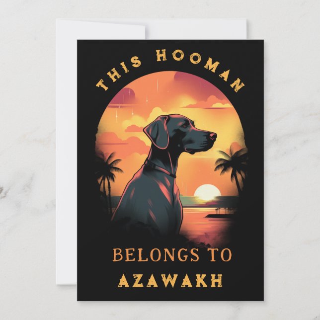 Funny Azawakh Dog Parent Personalised Announcement (Front)