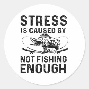Funny B Fishing Lover Fisherman Design For Men Wom Classic Round Sticker