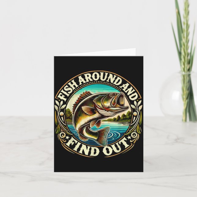 Funny B Fishing Men Dad Grandpa Fishing Lovers Ent Card (Front)