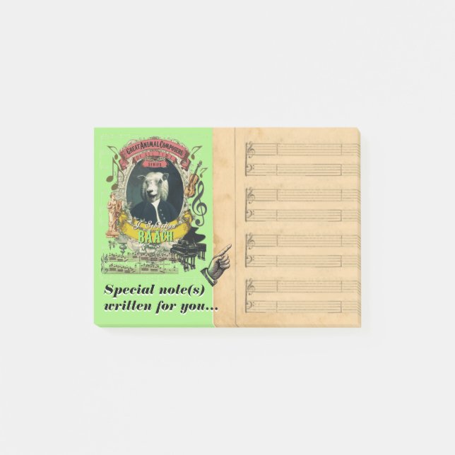 Funny Baach Bach Classical Music Parody Post-it Notes (Front)