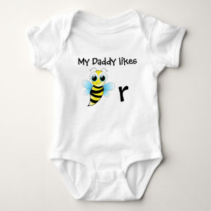 Funny baby bee bodysuit. My daddy likes beer. Baby Bodysuit