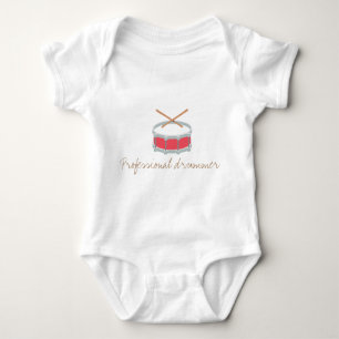 Funny baby bodysuit - professional drummer