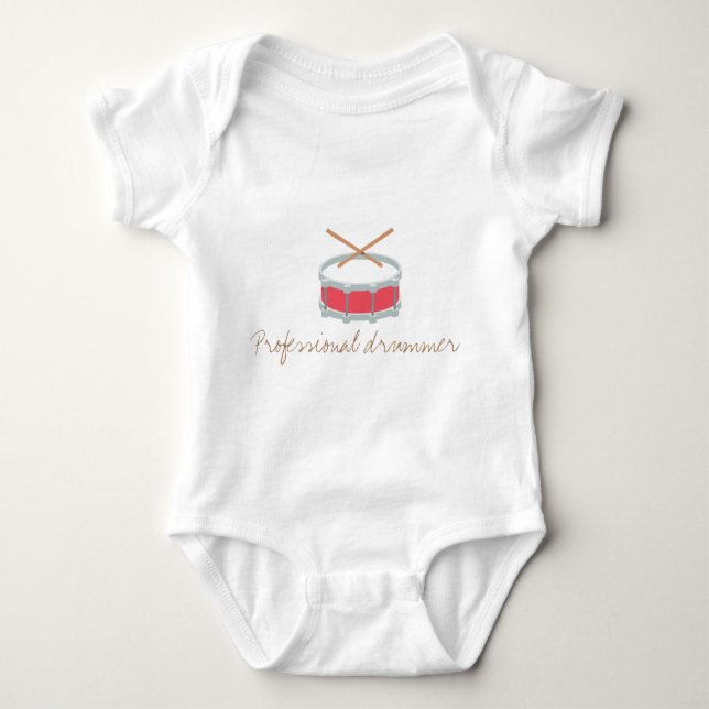 Funny baby bodysuit - professional drummer (Front)